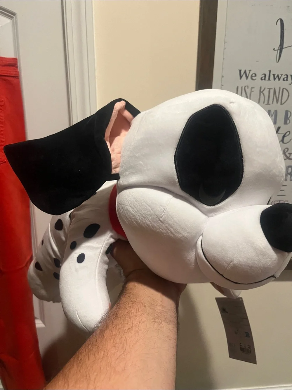Disney White & Black Dalmatian Plush Dog Toy with Red Collar